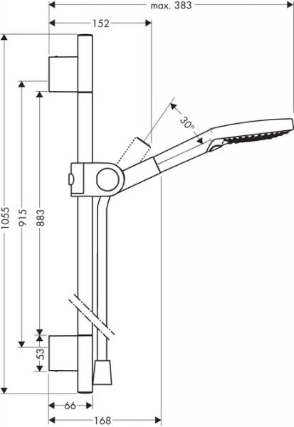 Hansgrohe Axor Uno bruses&aelig;t 90 cm m/ 3 jet h&aring;ndbruser - B&oslash;rstet r&oslash;dguld