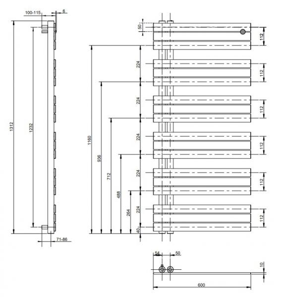 Kriss Stella h&aring;ndkl&aelig;det&oslash;rrer - 60x131 cm - Mat sort
