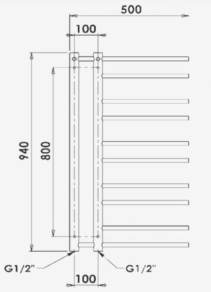 Str&oslash;mberg Mileto el-h&aring;ndkl&aelig;det&oslash;rrer - 50x94 cm - Antracit