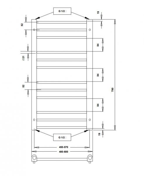 Strømberg Fabero håndklædetørrer t/fjernvarme - 48x79 cm - Hvid Strømberg Fabero håndklædetørrer t/fjernvarme - 48x79 cm - Hvid