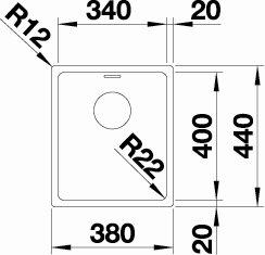 Blanco Andano 340-IF/N k&oslash;kkenvask - Rustfrit st&aring;l