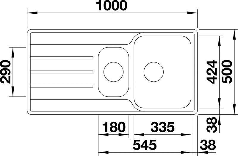 Blanco Lemis 6S-IF UX k&oslash;kkenvask - Rustfrit st&aring;l