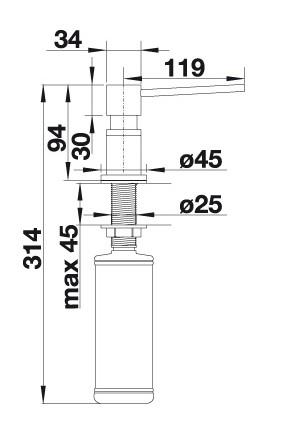 Blanco LATO s&aelig;bedispenser - Soft-white/krom