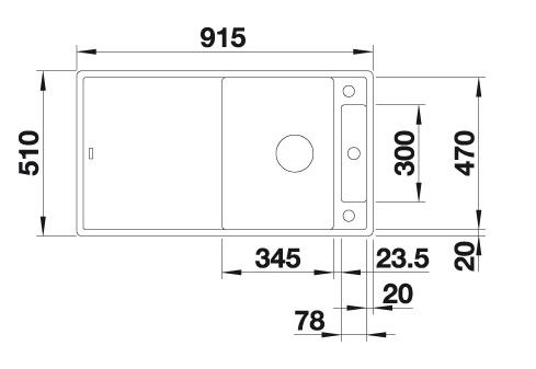 Blanco Axia III 5 S k&oslash;kkenvask - Vulkangr&aring;