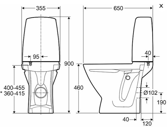 Ifö Sign toilet 6872 med Ifø clean og universallås - Høj model Ifö Sign toilet 6872 med Ifø clean og universallås - Høj model