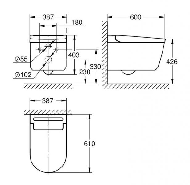 Grohe Sensia New komplet bidettoilet t/v&aelig;g - HygieneClean