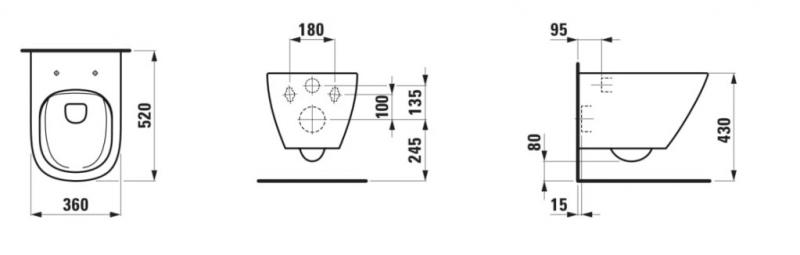 Laufen Lua RIMless v&aelig;gh&aelig;ngt toilet m/LCC
