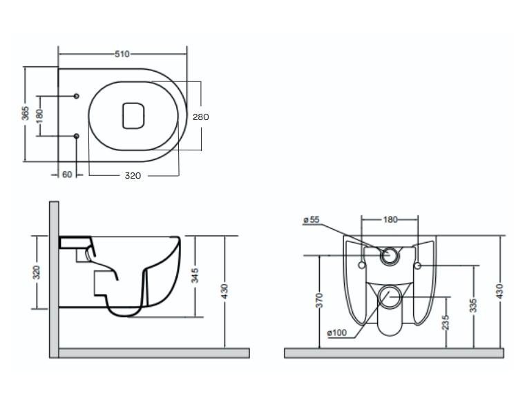 Lavabo Glomp rimless væghængt toilet inkl. sæde - Hvid Lavabo Glomp rimless væghængt toilet inkl. sæde - Hvid