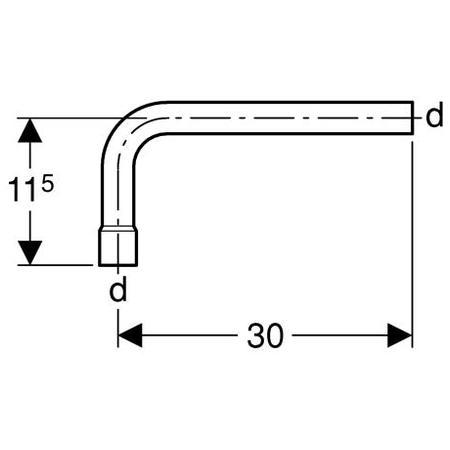 Geberit Skyllerørsbøjning 90° ø 32 mm, hvid Geberit Skyllerørsbøjning 90° ø 32 mm, hvid