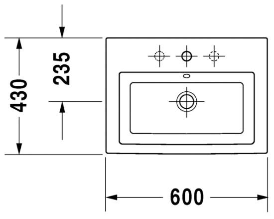 Duravit 2nd floor 60 h&aring;ndvask t/nedf&aelig;ldning