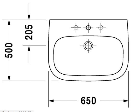 Duravit D-Code 65 håndvask t/væg Duravit D-Code 65 håndvask t/væg