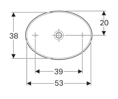 Geberit Variform 55 oval fritst&aring;ende bowlevask - Uden overl&oslash;b