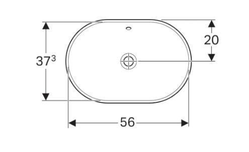 Geberit Variform 60 ellipse h&aring;ndvask t/nedf&aelig;ldning - Med overl&oslash;b