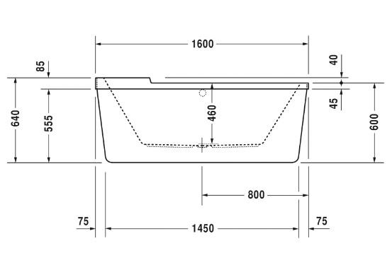 Duravit Starck fritst&aring;ende badekar - 1600x800mm