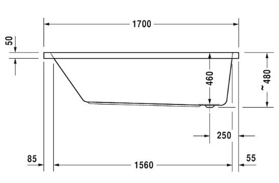 Duravit Vero Air rektangul&aelig;rt badekar 1700x700