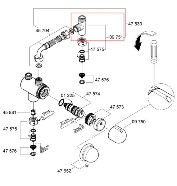 Grohe fordelerstykke 1/2" - Krom Grohe fordelerstykke 1/2" - Krom