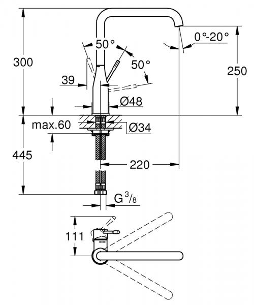 Grohe Essence New k&oslash;kkenarmatur - B&oslash;rstet hard graphite