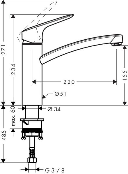 Hansgrohe Logis 160 k&oslash;kkenarmatur - Krom