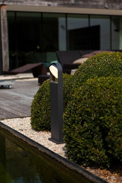 Lutec Architectural Fele udend&oslash;rs standerlampe m/LED og justerbart hoved - M&oslash;rkegr&aring;