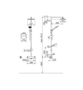Oras Optima 7194 Rain komplet brusesystem - Krom Oras Optima 7194 Rain komplet brusesystem - Krom