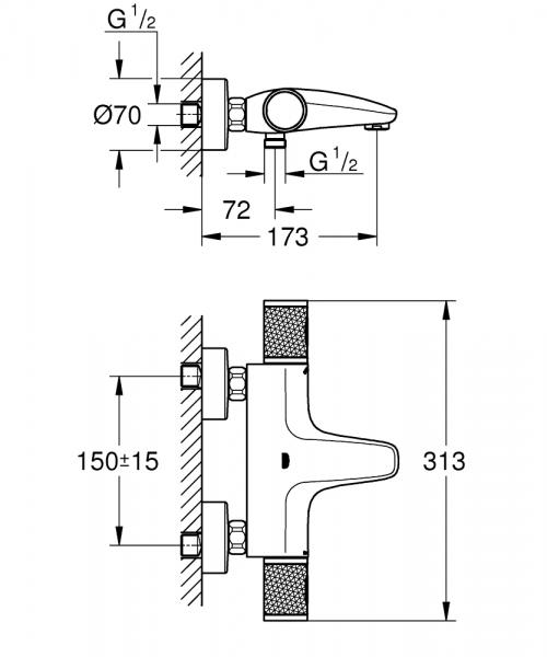 Grohe Precision Feel armatur til kar - Krom Grohe Precision Feel armatur til kar - Krom