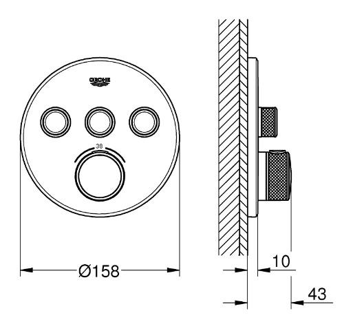 Grohe SmartControl 310 komplet brusesystem til indbygning - Rund/loft Grohe SmartControl 310 komplet brusesystem til indbygning - Rund/loft