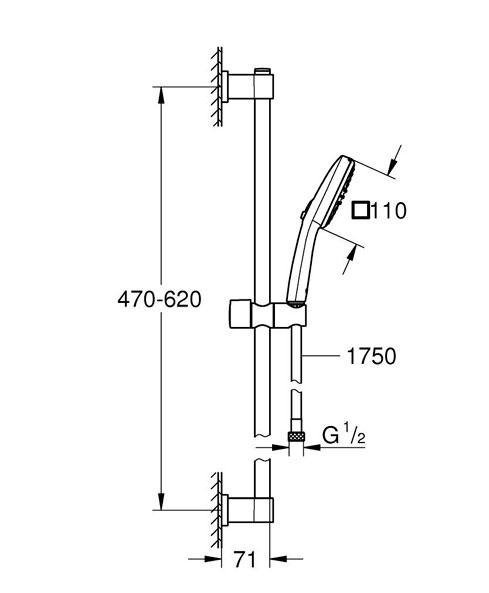 Grohe Vitalio Comfort 110 brusesæt 2 sprays m/Water Saving Grohe Vitalio Comfort 110 brusesæt 2 sprays m/Water Saving