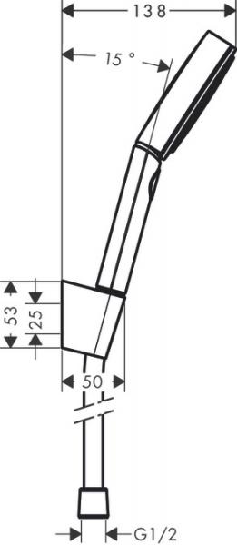Hansgrohe Pulsify Porter 3jet bruseholdersæt - 160 cm - Mat sort Hansgrohe Pulsify Porter 3jet bruseholdersæt - 160 cm - Mat sort