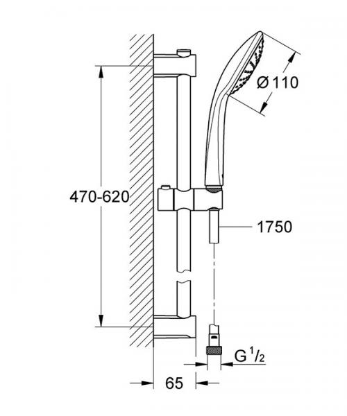 Grohe Vitalio Joy 110 Mono brusesæt 1 spray Grohe Vitalio Joy 110 Mono brusesæt 1 spray