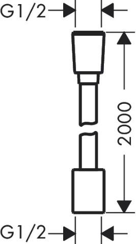 hansgrohe Designflex bruseslange i tekstil 2000 mm - Krom hansgrohe Designflex bruseslange i tekstil 2000 mm - Krom