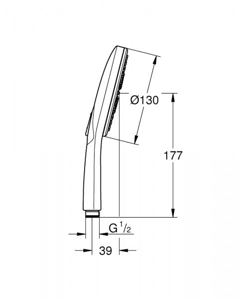 Grohe Rainshower SmartActive 130 h&aring;ndbruser - Krom
