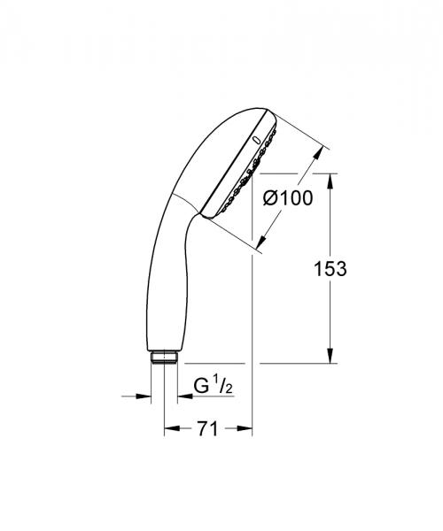 Grohe Vitalio Start 100 håndbruser - Krom Grohe Vitalio Start 100 håndbruser - Krom