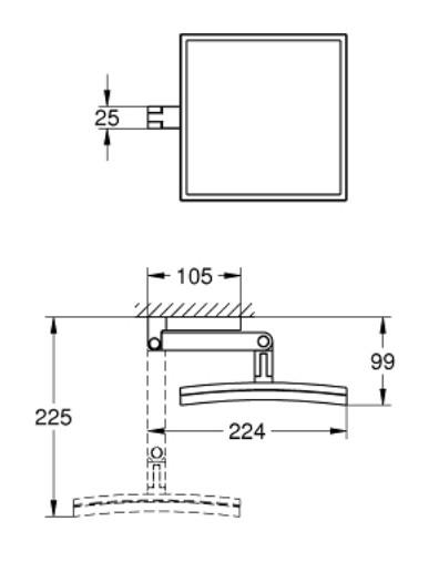 Grohe Selection Cube make-up spejl m/3 x forstørrelse - Krom Grohe Selection Cube make-up spejl m/3 x forstørrelse - Krom