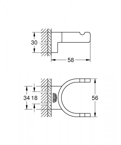 Grohe Selection dobbeltkrog - B&oslash;rstet hard graphite