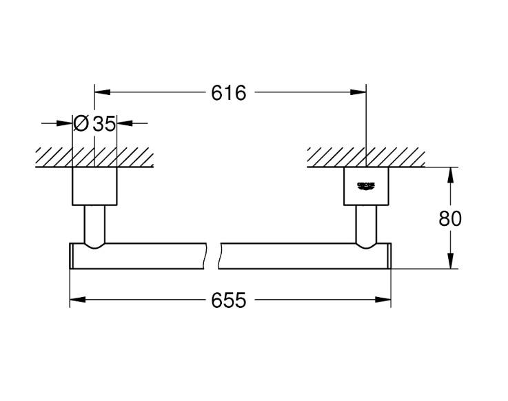 Grohe Atrio h&aring;ndkl&aelig;destang - Steel