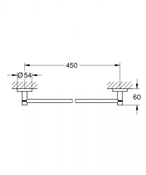 Grohe Essentials h&aring;ndkl&aelig;destang - 450mm - Poleret hard graphite