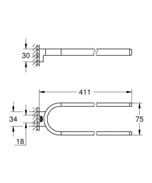 Grohe Selection h&aring;ndkl&aelig;deholder - 360 mm - Poleret cool sunrise