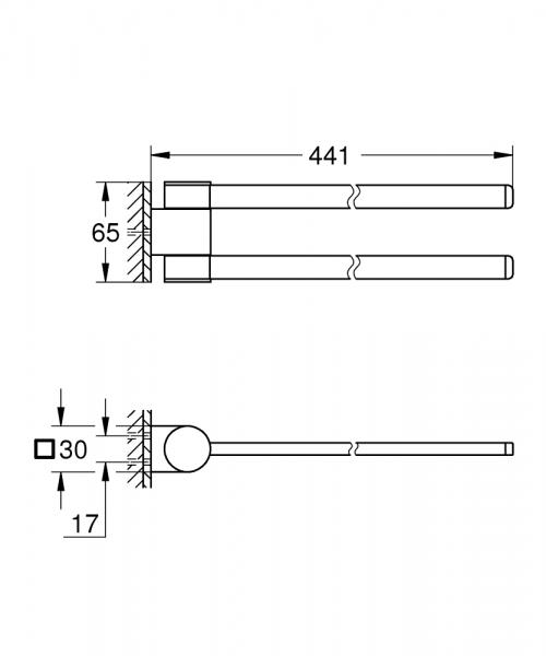 Grohe Selection h&aring;ndkl&aelig;deholder - 400 mm - B&oslash;rstet hard graphite