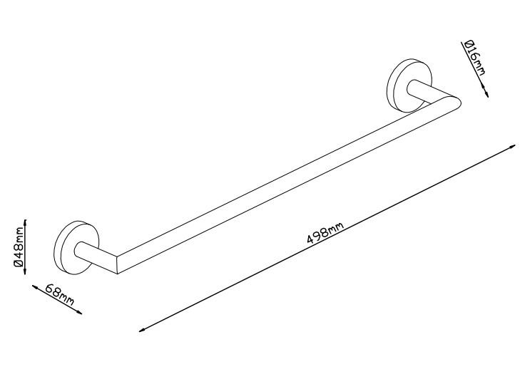 Lavabo Luna h&aring;ndkl&aelig;destang 450 mm - Krom