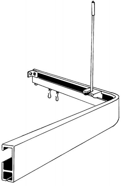 Van Der P Forh&aelig;ngsstang Profil2001 Flad skinne 8x25mm 90x90cm m/loftst&oslash;tte - Hvid