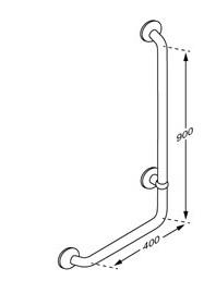 Pressalit PLUS 90° vinkelhåndgreb 400 x 900 mm - Hvid - Højre Pressalit PLUS 90° vinkelhåndgreb 400 x 900 mm - Hvid - Højre