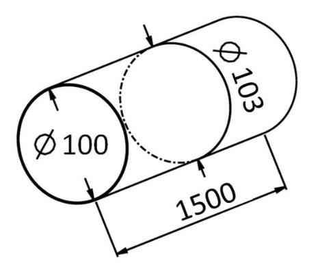 Rund kanalr&oslash;r PVC 1,5 meter - &Oslash;100 mm