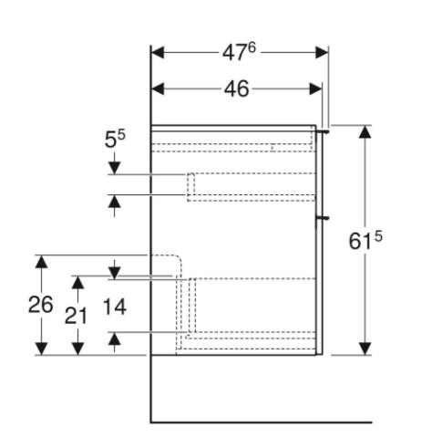 Geberit Icon underskab 119 cm -  Hvid h&oslash;jglans