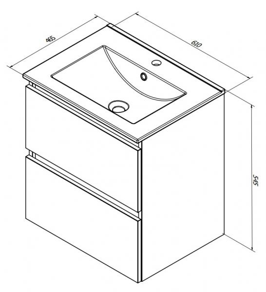 Sanibell Online 60 m&oslash;belpakke - Mat sort - Flatpack