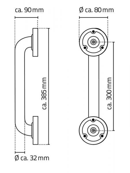 Ridder Assistent badekarsgreb - 30 cm - Sort alu