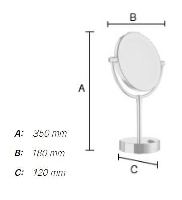Smedbo Outline kosmetikspejl til bord m/LED lys og 5 x forst&oslash;rrelse - Krom