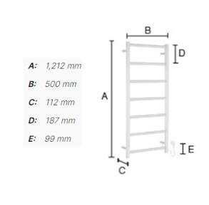 Smedbo Dry h&aring;ndkl&aelig;det&oslash;rrer - 50x121 cm - Poleret rustfrit st&aring;l