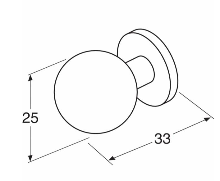 Gustavsberg K7 knopgreb &Oslash;25 - Krom