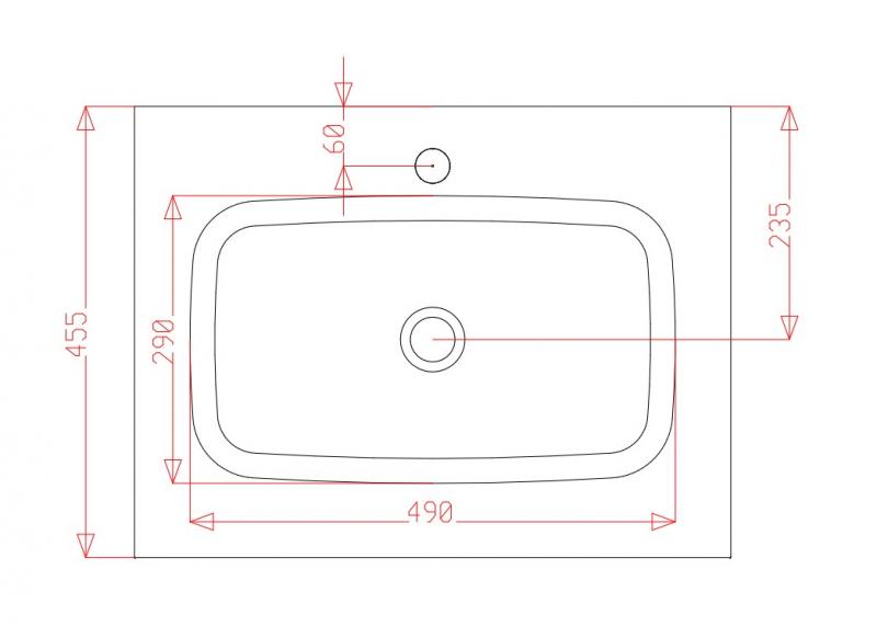 Bath 61 m&oslash;belvask i glas - Mat hvid