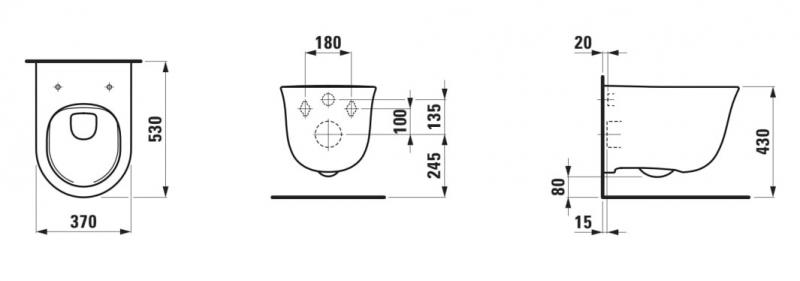 Laufen New Classic v&aelig;gh&aelig;ngt toilet m/RIMless